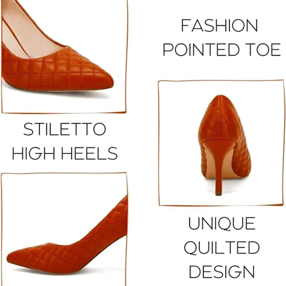 (85-4014) Coutgo Women's Pointed Toe High Heels Shoes Sz 8